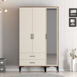 Casa si Gradina - Mobilier - Dulapuri si sifoniere - Sifoniere - Sifonier, Hanah Home, pal melaminat, nuc si crem, 120x47.5x201.4 cm, 845HCT5456 - Infinity.ro