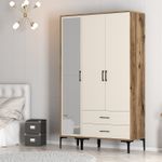 Casa si Gradina - Mobilier - Dulapuri si sifoniere - Sifoniere - Sifonier, Hanah Home, pal melaminat, nuc si crem, 120x47.5x201.4 cm, 845HCT5456 - Infinity.ro