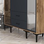 Casa si Gradina - Mobilier - Dulapuri si sifoniere - Sifoniere - Sifonier, Hanah Home, pal melaminat, nuc si antracit, 160x47.5x201.4 cm, 845HCT5464 - Infinity.ro