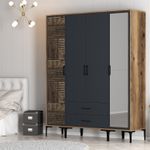Casa si Gradina - Mobilier - Dulapuri si sifoniere - Sifoniere - Sifonier, Hanah Home, pal melaminat, nuc si antracit, 160x47.5x201.4 cm, 845HCT5464 - Infinity.ro