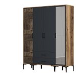 Casa si Gradina - Mobilier - Dulapuri si sifoniere - Sifoniere - Sifonier, Hanah Home, pal melaminat, nuc si antracit, 160x47.5x201.4 cm, 845HCT5464 - Infinity.ro