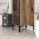 Casa si Gradina - Mobilier - Dulapuri si sifoniere - Sifoniere - Sifonier, Hanah Home, pal melaminat, nuc si antracit, 40x47.5x201.4 cm, 845HCT5398 - Infinity.ro