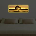 Casa si Gradina - Electrice - Tablouri electrice si accesorii - Tablou canvas decorativ cu led, Wallxpert, panza piele de caprioara, multicolor, 30x90 cm, 254LED3266 - Infinity.ro