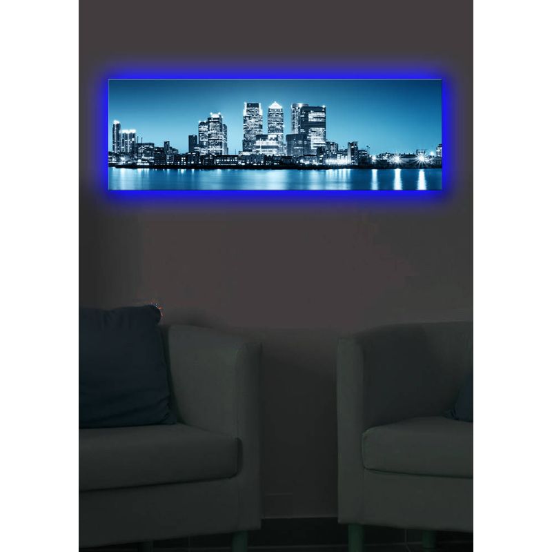 Casa si Gradina - Electrice - Tablouri electrice si accesorii - Tablou canvas cu led, Wallxpert, piele de caprioara, multicolor, 30x90 cm, 239SHN1254 - Infinity.ro