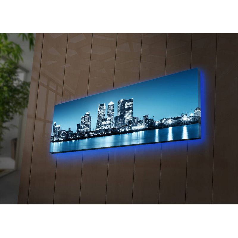 Casa si Gradina - Electrice - Tablouri electrice si accesorii - Tablou canvas cu led, Wallxpert, piele de caprioara, multicolor, 30x90 cm, 239SHN1254 - Infinity.ro