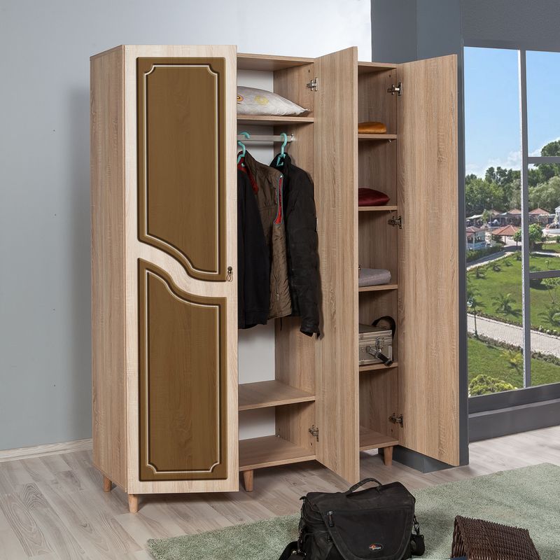 Casa si Gradina - Mobilier - Dulapuri si sifoniere - Sifoniere - Sifonier, Hanah Home, pal melaminat, stejar sonoma, 135x52x192 cm, 863SPH4218 - Infinity.ro