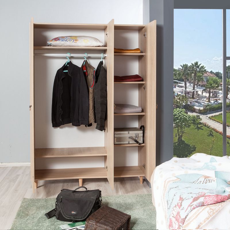 Casa si Gradina - Mobilier - Dulapuri si sifoniere - Sifoniere - Sifonier, Hanah Home, pal melaminat, stejar sonoma, 135x52x192 cm, 863SPH4218 - Infinity.ro
