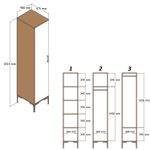 Casa si Gradina - Mobilier - Dulapuri si sifoniere - Sifoniere - Sifonier, Hanah Home, pal melaminat, nuc si antracit, 40x47.5x201.4 cm, 845HCT5398 - Infinity.ro