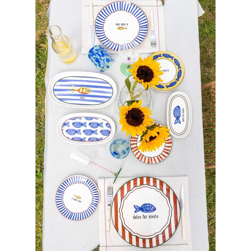 Casa si Gradina - Bucatarie si vesela - Vesela si tacamuri - Vesela pentru servire - Set farfurii de servire, Hermia, ceramica, albastru, 26x26x2 cm, 6 piese, 280TMA2186 - Infinity.ro