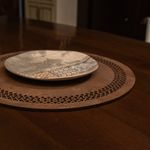 Casa si Gradina - Bucatarie si vesela - Organizare si depozitare bucatarie - Suporturi tacamuri si vase - Set suporturi de masa, Hermia, lemn, wenge, 36x36 cm, 4 bucati, 790PYN1139 - Infinity.ro