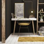 Casa si Gradina - Mobilier - Mese si birouri - Birouri - Birou de studiu, Hanah Home, panou de particule melaminat, alb, 100x60x74 cm - Infinity.ro