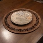 Casa si Gradina - Bucatarie si vesela - Organizare si depozitare bucatarie - Suporturi tacamuri si vase - Set suporturi de masa, Hermia, lemn, wenge, 36x36 cm, 4 bucati, 790PYN1139 - Infinity.ro