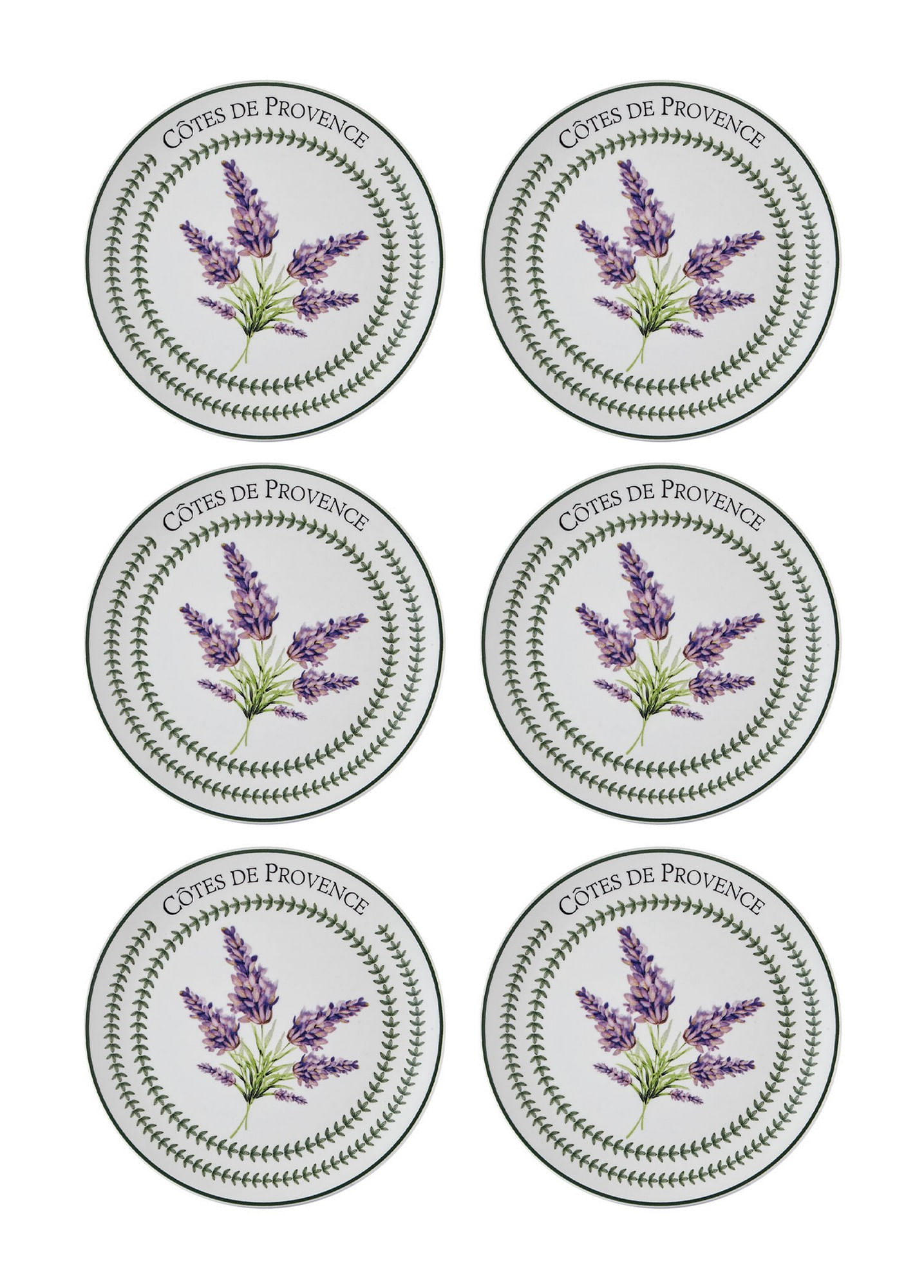 Set farfurii desert, Hermia, ceramica, lila, 19x19x2 cm, 6 piese, 280TMA2224