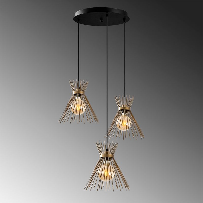 Casa si Gradina - Corpuri si surse de iluminat - Lustre si pendule - Candelabru, Opviq, metal, auriu, 63x63x128 cm, inaltime reglabila - Infinity.ro
