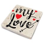 Casa si Gradina - Bucatarie si vesela - Accesorii bar - Suporturi bauturi - Set suporturi pentru pahare, Hermia, piatra naturala, multicolor, 10x10x1 cm, 4 bucati, 366TYR1183 - Infinity.ro