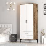 Casa si Gradina - Mobilier - Dulapuri si sifoniere - Sifoniere - Sifonier, Hanah Home, pal melaminat, nuc si alb, 80x47.5x201.4 cm, 845HCT5415 - Infinity.ro