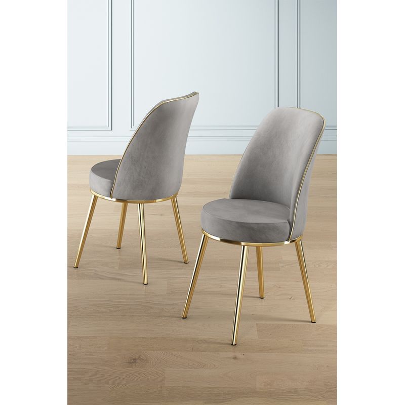Casa si Gradina - Mobilier - Scaune si fotolii - Scaune - Set scaune, Hanah Home, metal, gri auriu, 45x42x91 cm, 4 bucati, 240CHR1555 - Infinity.ro