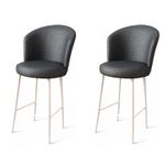 Casa si Gradina - Mobilier - Scaune si fotolii - Tabureti - Set taburete bar, Hanah Home, metal, antracit si alb, 46x40x107 cm, 240CHR1282 - Infinity.ro
