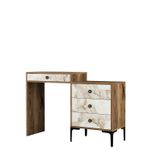 Casa si Gradina - Mobilier - Comode si corpuri - Masute de toaleta - Masa de machiaj, Hanah Home, pal melaminat, nuc si alb, 124x40x84.7 cm, 845HCT2303 - Infinity.ro