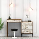 Casa si Gradina - Mobilier - Comode si corpuri - Masute de toaleta - Masa de machiaj, Hanah Home, pal melaminat, nuc si alb, 124x40x84.7 cm, 845HCT2303 - Infinity.ro