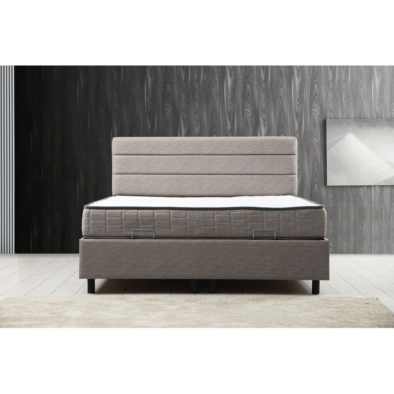Casa si Gradina - Mobilier - Seturi de mobilier - Seturi dormitor - Set dormitor, Hanah Home, pal melaminat, gri deschis, 150x200 cm, 771MND1209 - Infinity.ro