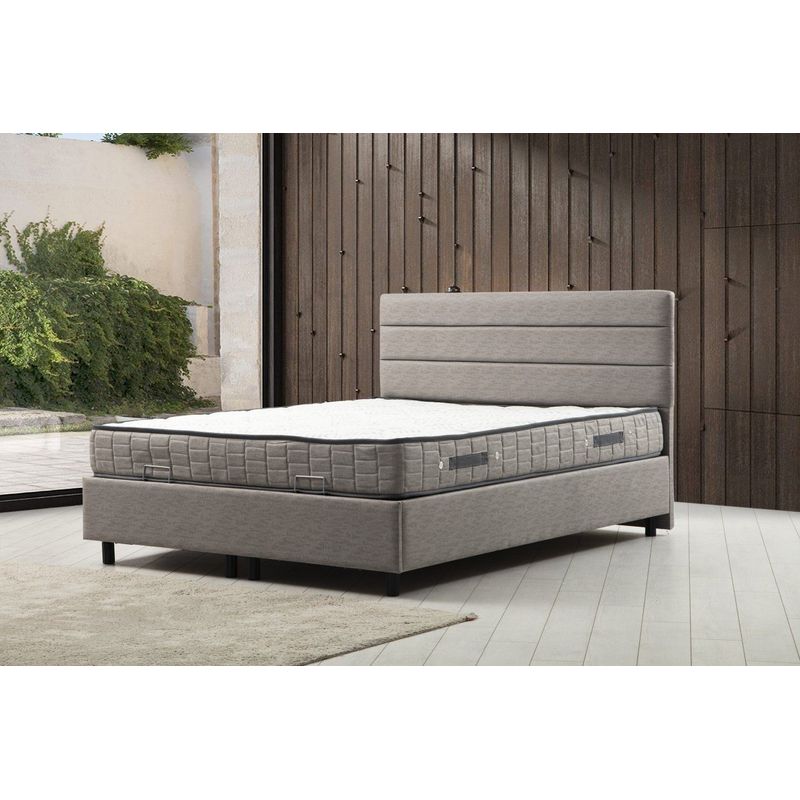 Casa si Gradina - Mobilier - Seturi de mobilier - Seturi dormitor - Set dormitor, Hanah Home, pal melaminat, gri deschis, 150x200 cm, 771MND1209 - Infinity.ro