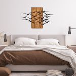 Casa si Gradina - Decoratiuni - Decoratiuni perete - Accesoriu decorativ de perete, Wallxpert, metal si lemn, negru si nuc, 86x58 cm - Infinity.ro