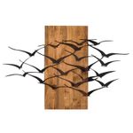 Casa si Gradina - Decoratiuni - Decoratiuni perete - Accesoriu decorativ de perete, Wallxpert, metal si lemn, negru si nuc, 86x58 cm - Infinity.ro