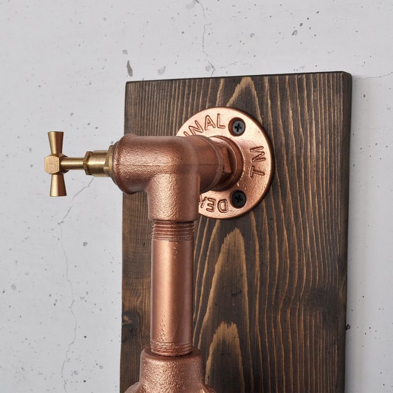 Casa si Gradina - Corpuri si surse de iluminat - Plafoniere, aplice si spoturi - Aplica, Opviq, lemn masiv, lemn si aur roz, 30x14x12 cm - Infinity.ro