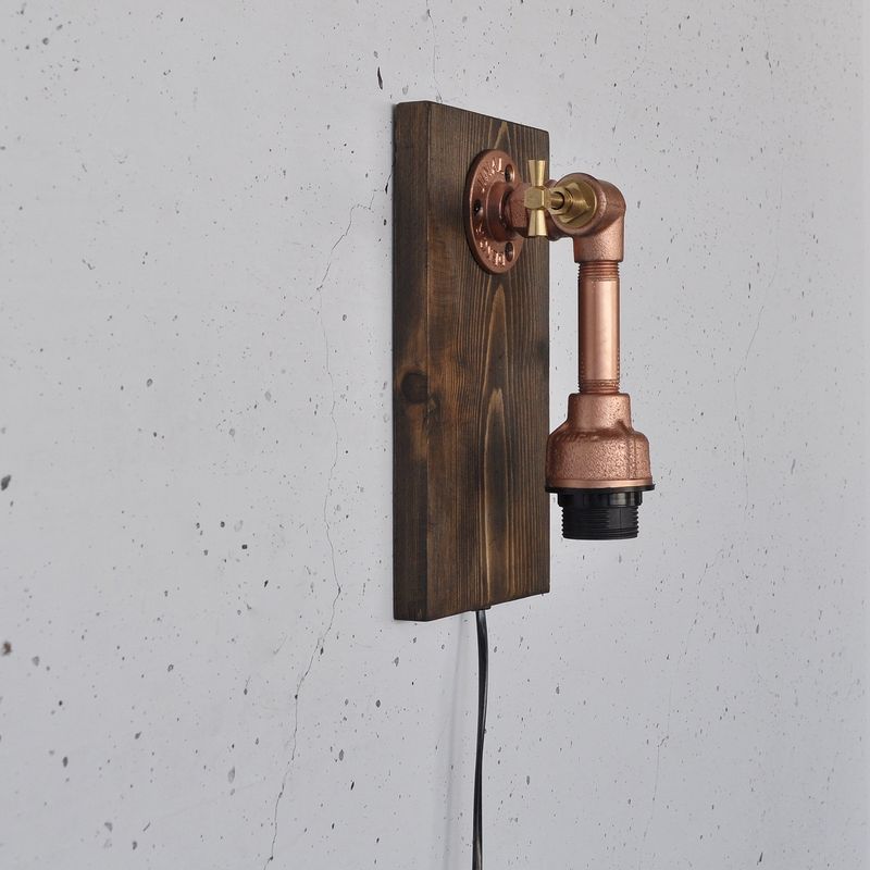 Casa si Gradina - Corpuri si surse de iluminat - Plafoniere, aplice si spoturi - Aplica, Opviq, lemn masiv, lemn si aur roz, 30x14x12 cm - Infinity.ro