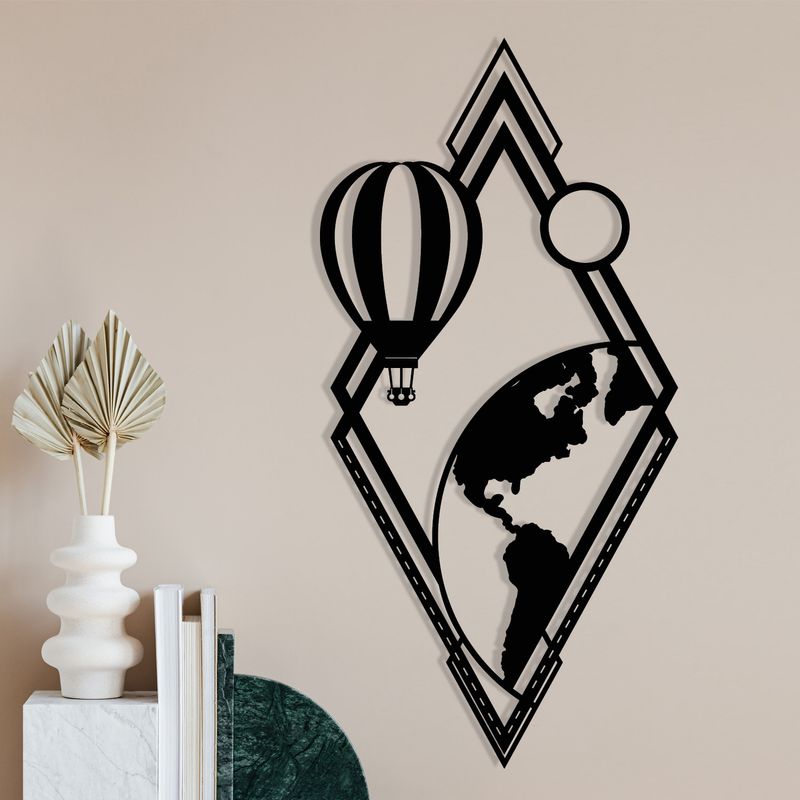 Casa si Gradina - Decoratiuni - Decoratiuni perete - Accesoriu decorativ de perete, Wallxpert, metal, negru, 29x60 cm - Infinity.ro