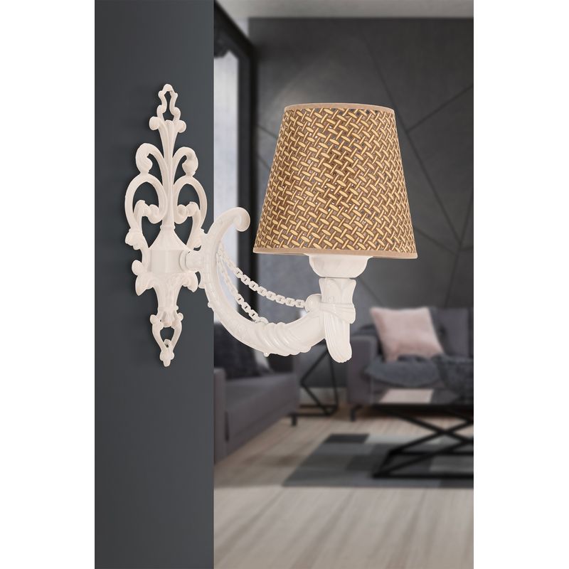 Casa si Gradina - Corpuri si surse de iluminat - Plafoniere, aplice si spoturi - Aplica de perete, Opviq, metal, natural si alb, 24x26 cm, 390FLH2351 - Infinity.ro