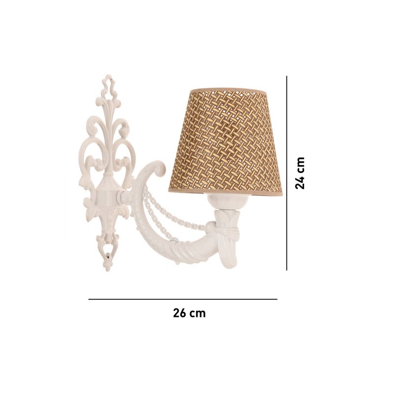 Casa si Gradina - Corpuri si surse de iluminat - Plafoniere, aplice si spoturi - Aplica de perete, Opviq, metal, natural si alb, 24x26 cm, 390FLH2351 - Infinity.ro