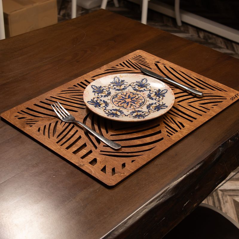 Casa si Gradina - Textile si covoare - Textile bucatarie - Fete de masa - Set covorase de masa, Hermia, lemn, nuc, 33x45 cm, 4 bucati, 790PYN1130 - Infinity.ro