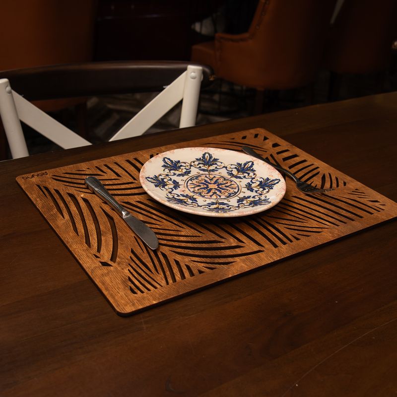 Casa si Gradina - Textile si covoare - Textile bucatarie - Fete de masa - Set covorase de masa, Hermia, lemn, nuc, 33x45 cm, 4 bucati, 790PYN1130 - Infinity.ro
