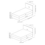 Casa si Gradina - Mobilier - Paturi si accesorii - Paturi - Pat dublu, Hanah Home, pal melaminat, antracit, 160x200 cm, 771MND1112 - Infinity.ro