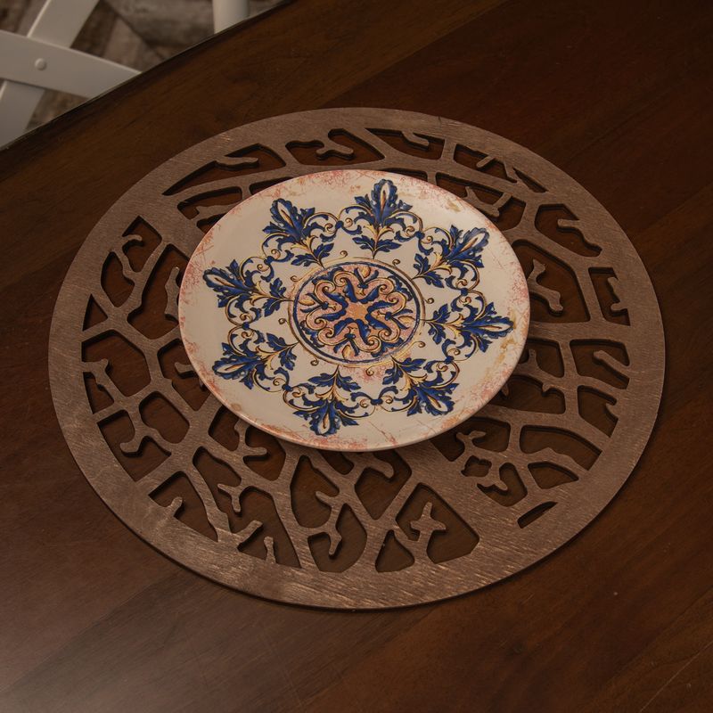 Casa si Gradina - Decoratiuni - Obiecte decorative - Accesorii decorative - Set covorase de masa, Hermia, lemn, wenge, 36x36 cm, 6 bucati, 790PYN1142 - Infinity.ro