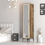 Casa si Gradina - Mobilier - Dulapuri si sifoniere - Sifoniere - Sifonier, Hanah Home, pal melaminat, nuc si crem, 40x47.5x201.4 cm, 845HCT5406 - Infinity.ro