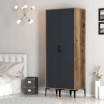 Casa si Gradina - Mobilier - Dulapuri si sifoniere - Sifoniere - Sifonier, Hanah Home, pal melaminat, nuc si antracit, 80x47.5x201.4 cm, 845HCT5444 - Infinity.ro