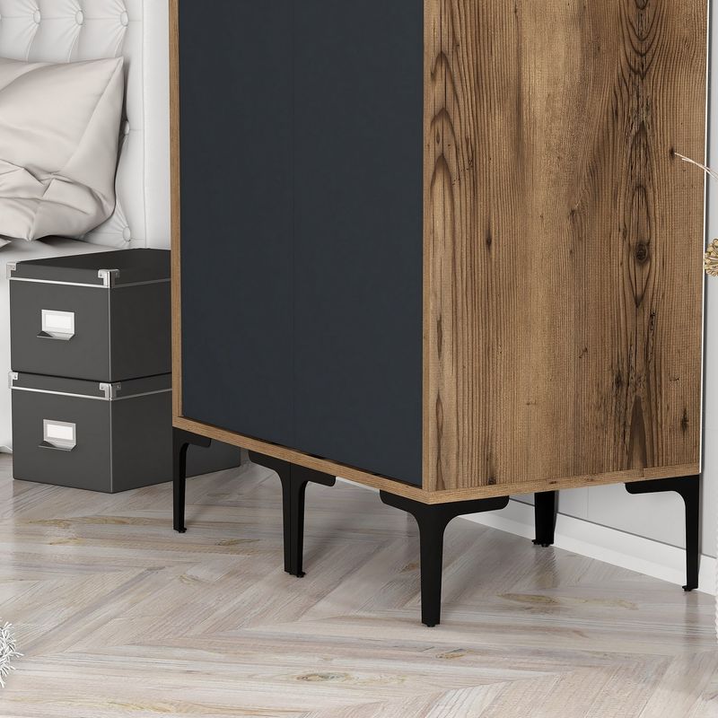 Casa si Gradina - Mobilier - Dulapuri si sifoniere - Sifoniere - Sifonier, Hanah Home, pal melaminat, nuc si antracit, 80x47.5x201.4 cm, 845HCT5444 - Infinity.ro