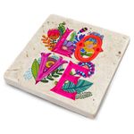 Casa si Gradina - Bucatarie si vesela - Accesorii bar - Suporturi bauturi - Set suporturi pentru pahare, Hermia, piatra naturala, multicolor, 10x10x1 cm, 4 bucati, 366TYR1189 - Infinity.ro