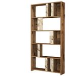 Casa si Gradina - Mobilier - Biblioteci si rafturi - Biblioteci - Biblioteca, Hanah Home, pal melaminat, nuc si alb, 90x20x180 cm - Infinity.ro