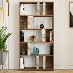 Casa si Gradina - Mobilier - Biblioteci si rafturi - Biblioteci - Biblioteca, Hanah Home, pal melaminat, nuc si alb, 90x20x180 cm - Infinity.ro