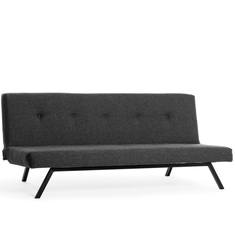 Casa si Gradina - Mobilier - Canapele si coltare - Canapele - Canapea extensibila 3 locuri, Hanah Home, metal, gri inchis, 180x102 cm - Infinity.ro