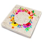 Casa si Gradina - Bucatarie si vesela - Accesorii bar - Suporturi bauturi - Set suporturi de pahare, Hermia, piatra naturala, multicolor, 10x10x1 cm, 4 bucati, 366TYR1182 - Infinity.ro