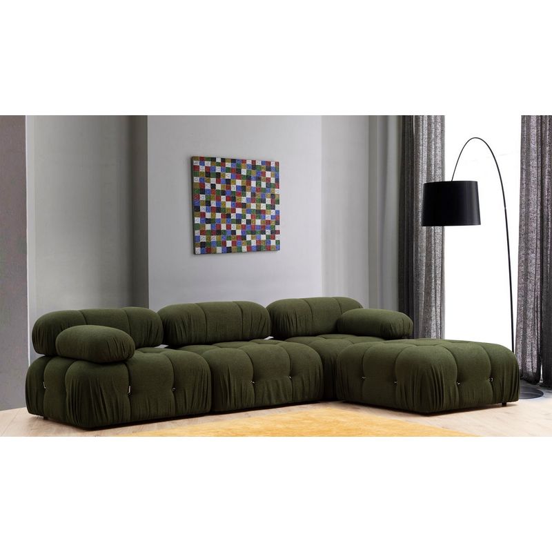 Casa si Gradina - Mobilier - Canapele si coltare - Canapele - Canapea 1 loc, Hanah Home, lemn fag si pal, verde, 95x95x75 cm - Infinity.ro