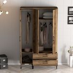 Casa si Gradina - Mobilier - Dulapuri si sifoniere - Sifoniere - Sifonier, Hanah Home, pal melaminat, nuc, 120x47.5x201.4 cm, 845HCT5452 - Infinity.ro