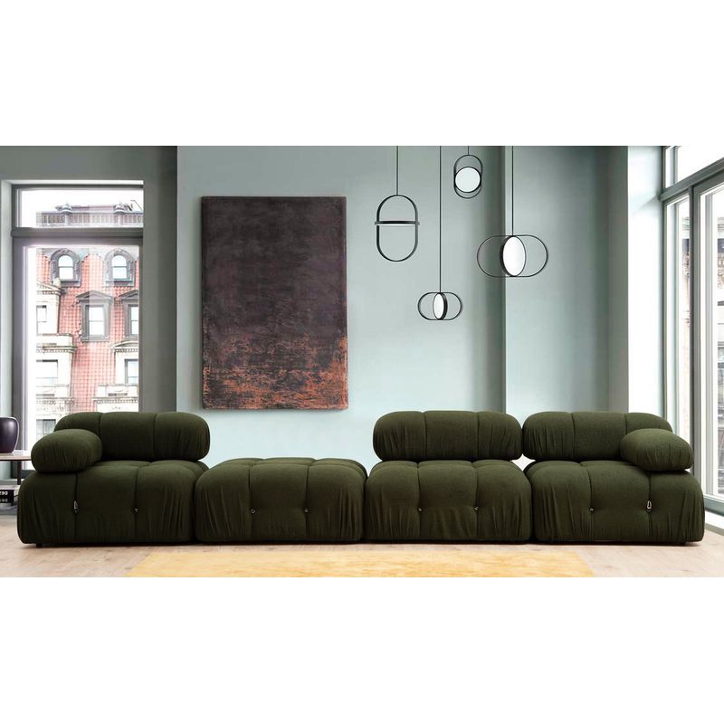 Casa si Gradina - Mobilier - Canapele si coltare - Canapele - Canapea 1 loc, Hanah Home, lemn fag si pal, verde, 95x95x75 cm - Infinity.ro