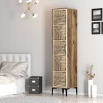Casa si Gradina - Mobilier - Dulapuri si sifoniere - Sifoniere - Sifonier, Hanah Home, pal melaminat, nuc si crem, 40x47.5x201.4 cm, 845HCT5401 - Infinity.ro