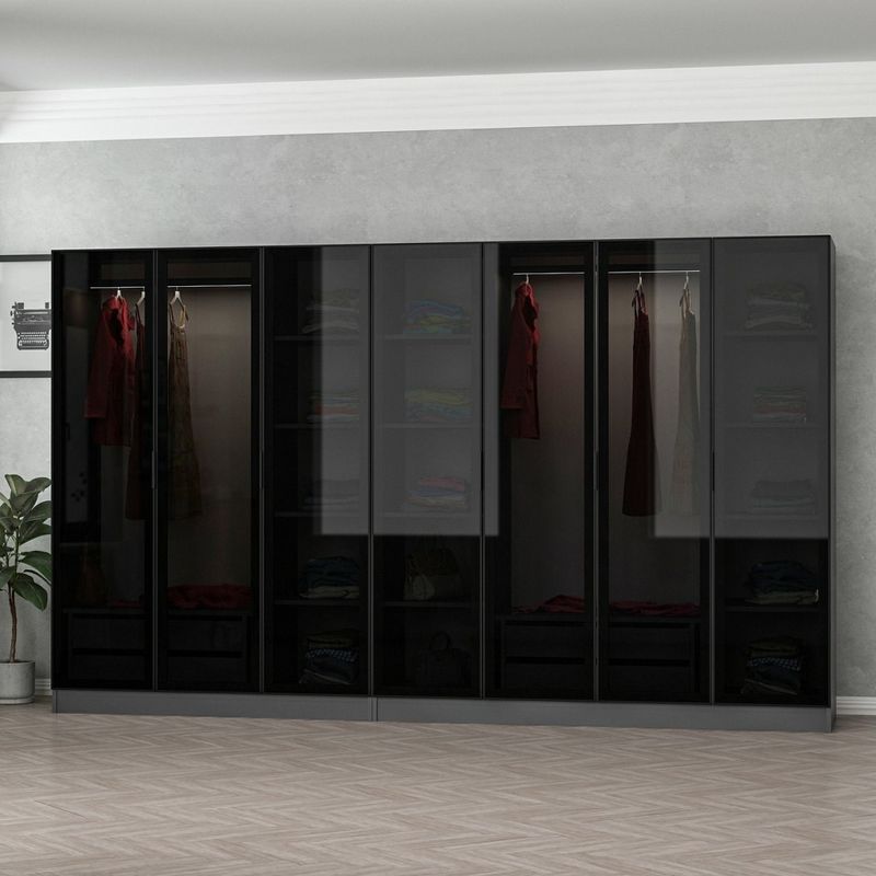 Casa si Gradina - Mobilier - Dulapuri si sifoniere - Sifoniere - Sifonier, Hanah Home, pal melaminat, antracit si negru, 315x52x210 cm, 506MNR2986 - Infinity.ro